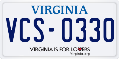 VA license plate VCS0330