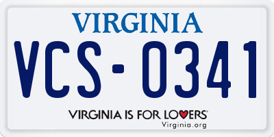 VA license plate VCS0341
