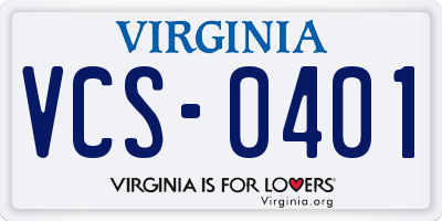 VA license plate VCS0401
