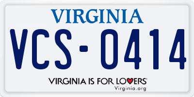 VA license plate VCS0414