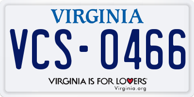 VA license plate VCS0466