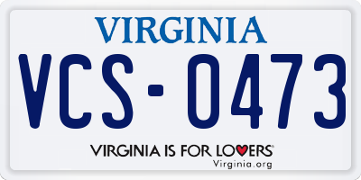 VA license plate VCS0473