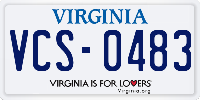 VA license plate VCS0483