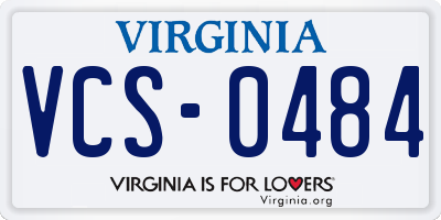VA license plate VCS0484