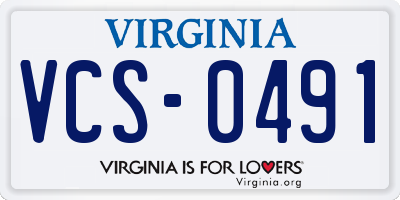 VA license plate VCS0491