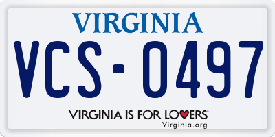 VA license plate VCS0497