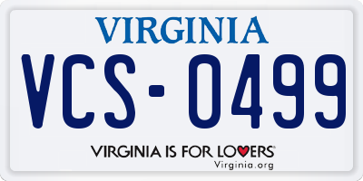 VA license plate VCS0499