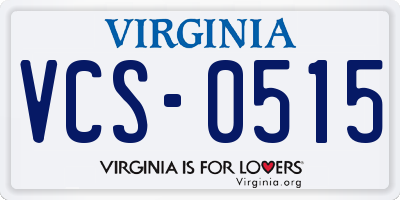 VA license plate VCS0515