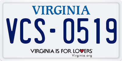 VA license plate VCS0519