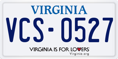 VA license plate VCS0527
