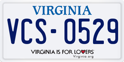 VA license plate VCS0529