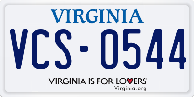 VA license plate VCS0544