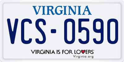 VA license plate VCS0590