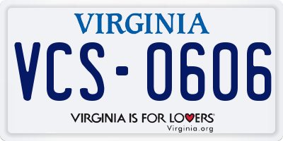VA license plate VCS0606