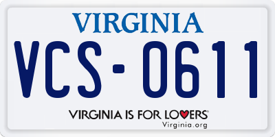 VA license plate VCS0611