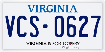 VA license plate VCS0627