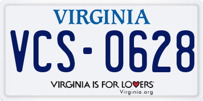 VA license plate VCS0628