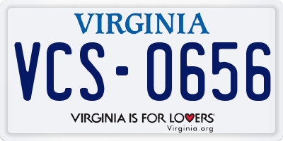 VA license plate VCS0656