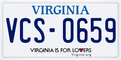 VA license plate VCS0659