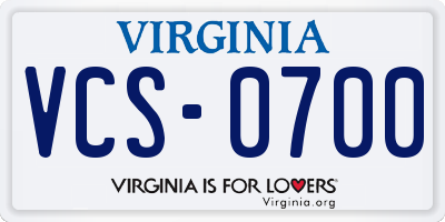 VA license plate VCS0700