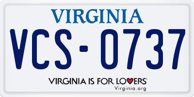 VA license plate VCS0737