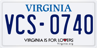 VA license plate VCS0740