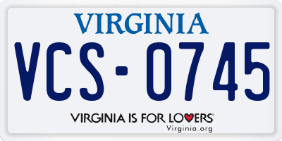 VA license plate VCS0745