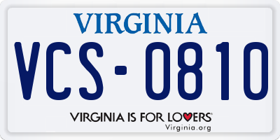 VA license plate VCS0810
