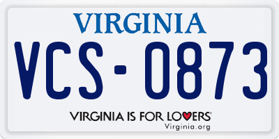 VA license plate VCS0873