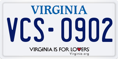 VA license plate VCS0902