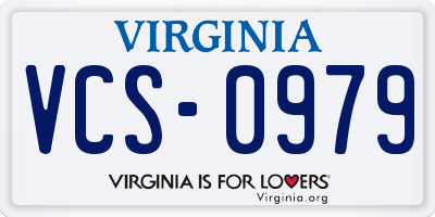 VA license plate VCS0979