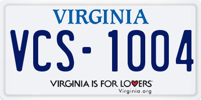 VA license plate VCS1004