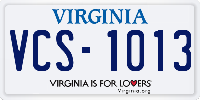 VA license plate VCS1013