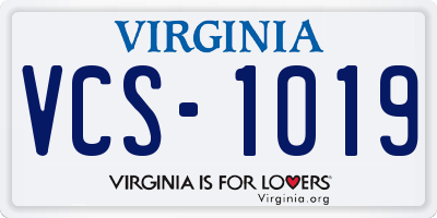 VA license plate VCS1019