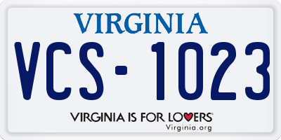 VA license plate VCS1023