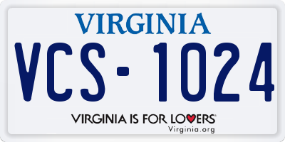 VA license plate VCS1024