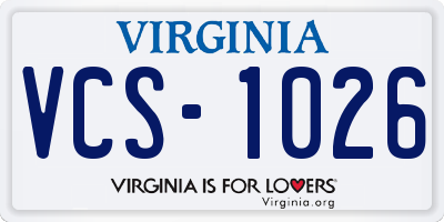 VA license plate VCS1026