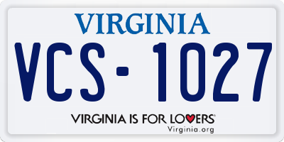 VA license plate VCS1027