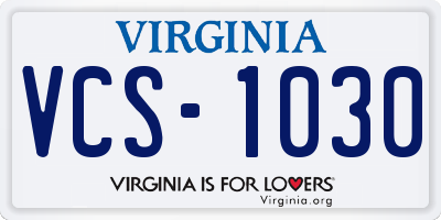 VA license plate VCS1030