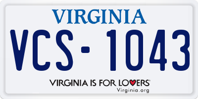 VA license plate VCS1043
