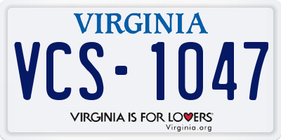 VA license plate VCS1047