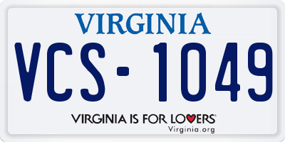 VA license plate VCS1049