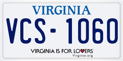 VA license plate VCS1060