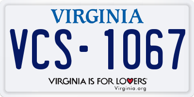 VA license plate VCS1067