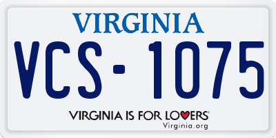 VA license plate VCS1075