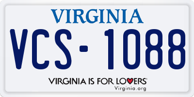 VA license plate VCS1088