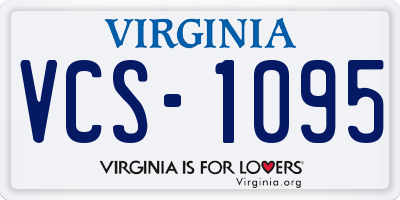 VA license plate VCS1095