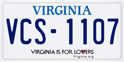 VA license plate VCS1107