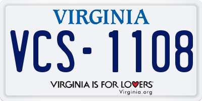 VA license plate VCS1108