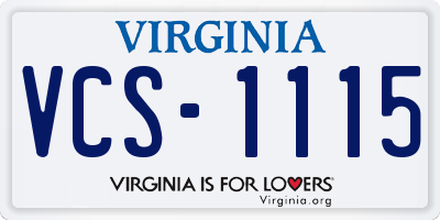 VA license plate VCS1115